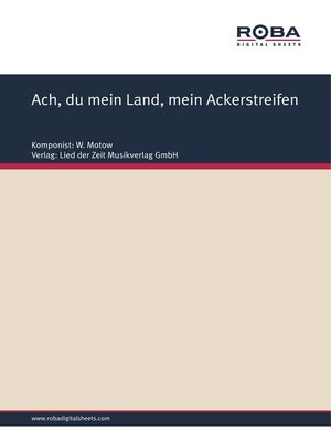cover image of Ach, du mein Land, mein Ackerstreifen